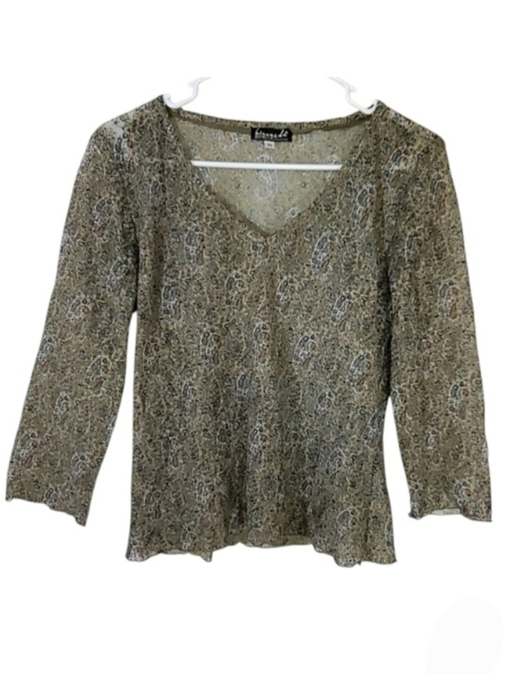 2260 * Biyaycda Mesh Lace Top Green Size M Y2K Vintage